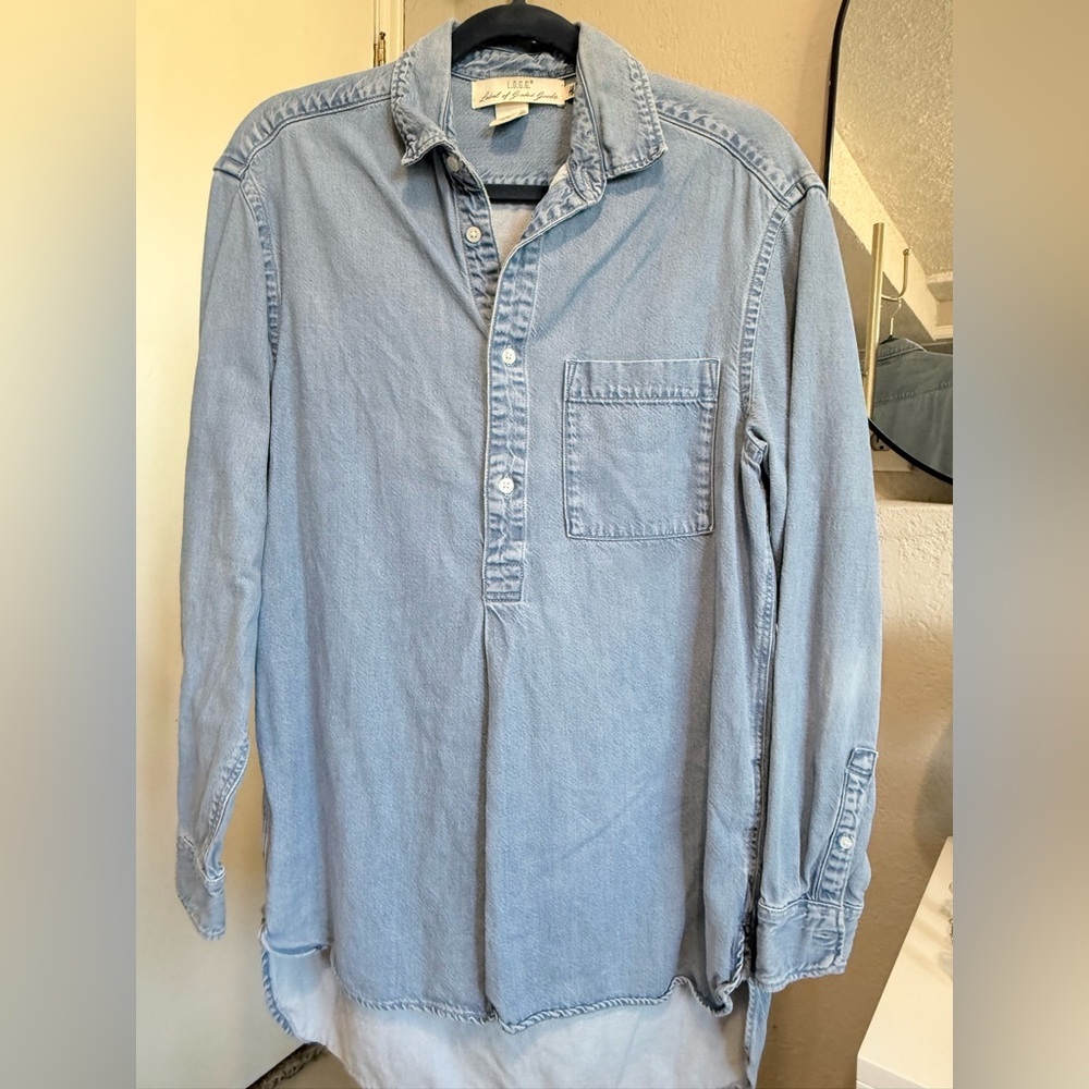 H&M Light Blue Casual Button Down Shirt Size Small - Picture 12 of 12